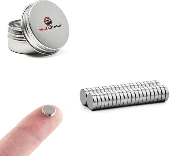 Brute Strength - Super sterke magneten - Rond - 8 x 2 mm - 40 Stuks - Neodymium magneet sterk - Magneten koelkast - Afbeelding 1