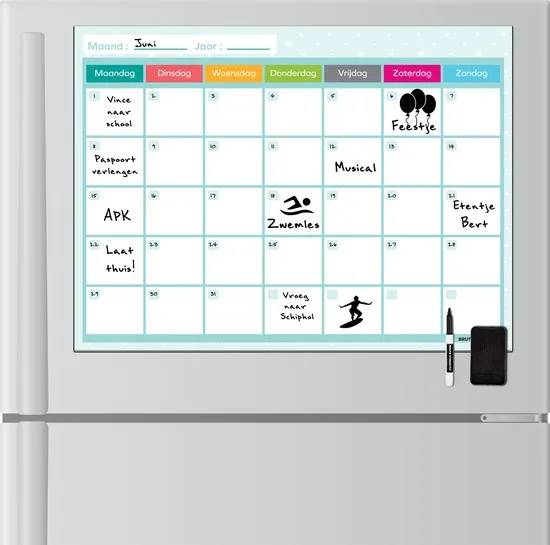 Brute Strength - Magnetisch Weekplanner whiteboard (5) - A3 - Planbord - Familieplanner - Gezinsplanner - To Do Planner thumbnail 2