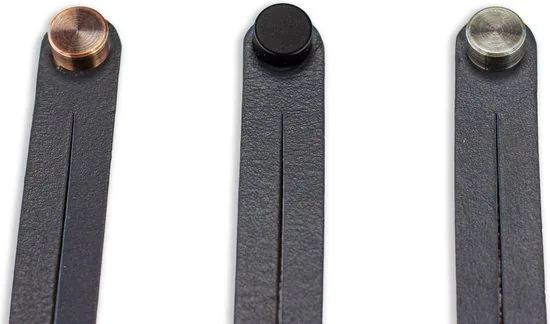 Leren plankdragers gesplitste draden - Grijs - 4 stuks - Echt lederen planken dragers thumbnail 2