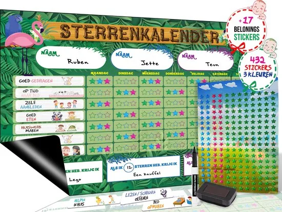 Brute Strength - Magnetisch Beloningssysteem (67) - A3 - Beloningskalender - Planborden - Weekplanner kind - Zindelijkheidstraining - Afbeelding 1