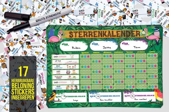 Brute Strength - Magnetisch Beloningssysteem (67) - A3 - Beloningskalender - Planborden - Weekplanner kind - Zindelijkheidstraining thumbnail 2