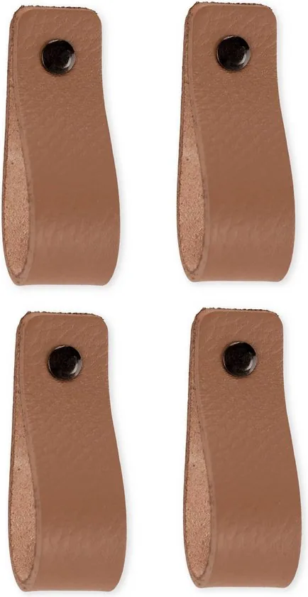 Leren handgrepen - Taupe - 2 stuks - 16,5 x 2,5 cm - Handgrepen leer - Leren meubelgreep - Leren handvaten kast thumbnail 8