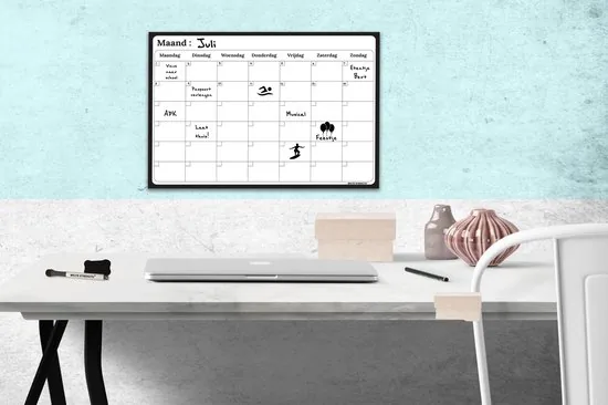 Brute Strength - Magnetisch Weekplanner whiteboard (1) - 53 x 34 cm - Planbord - Familieplanner - Gezinsplanner - To Do Planner thumbnail 4