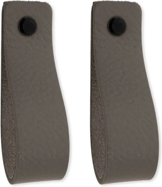 Leren handgrepen - Grijs - 24 stuks - 20,0 x 2,5 cm - incl. 3 kleuren schroeven - Grijze handgrepen leer - Leren meubelgreep thumbnail 7