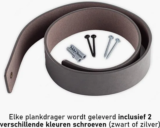 Leren plankdragers - Grijs - 4 stuks - PU lederen planken dragers - Kunstleer plank dragers - Wandplank industrieel - Legplankdrager thumbnail 5