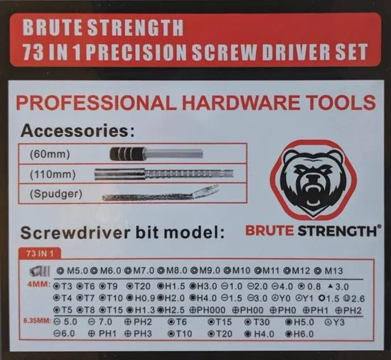 Brute Strength - 73 Delige Universele Precisie Reparatie Set - Schroevendraaierset thumbnail 4