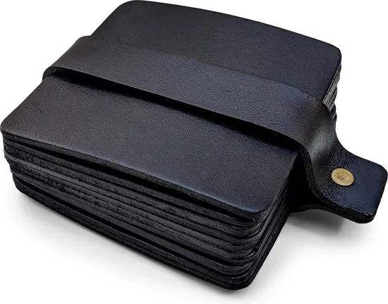 Brute Strength - Onderzetters voor glazen - Leer - Zwart - Vierkant - 10 stuks thumbnail 1