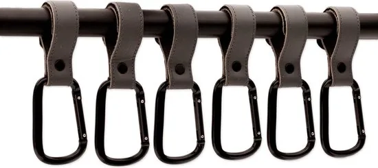 Brute Strength - Multifunctionele klittenband haak - Grijs - 6 stuks - Tassenhaak - Stroller straps - Buggy haak - Afbeelding 1