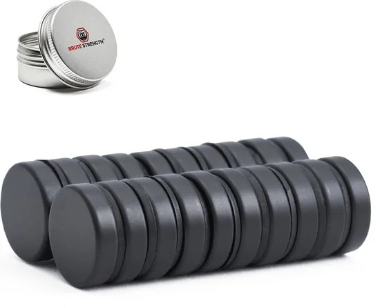 Brute Strength - Super sterke magneten - Rond - 20 x 5 mm - 20 Stuks - Zwarte magneten - Neodymium magneet sterk - Afbeelding 1
