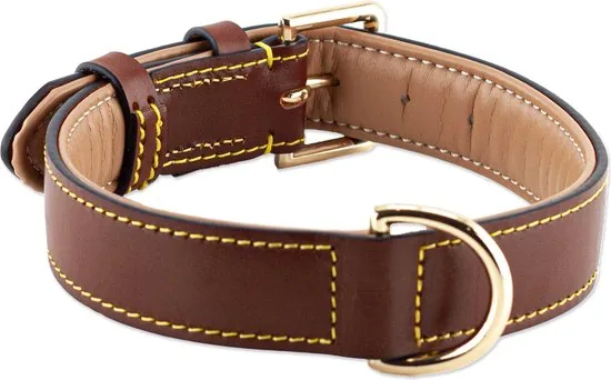 Brute Strength - Luxe leren halsband hond - Bruin - XXL - (66 - 73) x 3,5 cm thumbnail 4