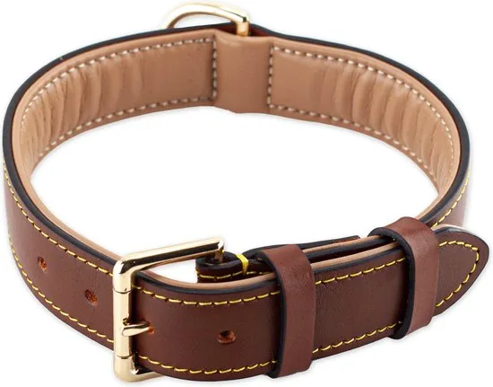 Brute Strength - Luxe leren halsband hond - Bruin - XXL - (66 - 73) x 3,5 cm thumbnail 8