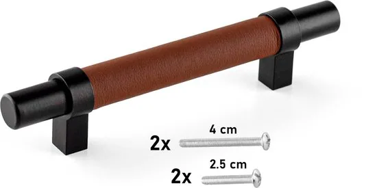 Brute Strength - Leren handgrepen - 96 mm hartafstand - 8 stuks thumbnail 5