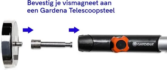 Magneetvissen prikstok adapter (M12) voor vismagneet koppeling met Gardena telescoopsteel thumbnail 7