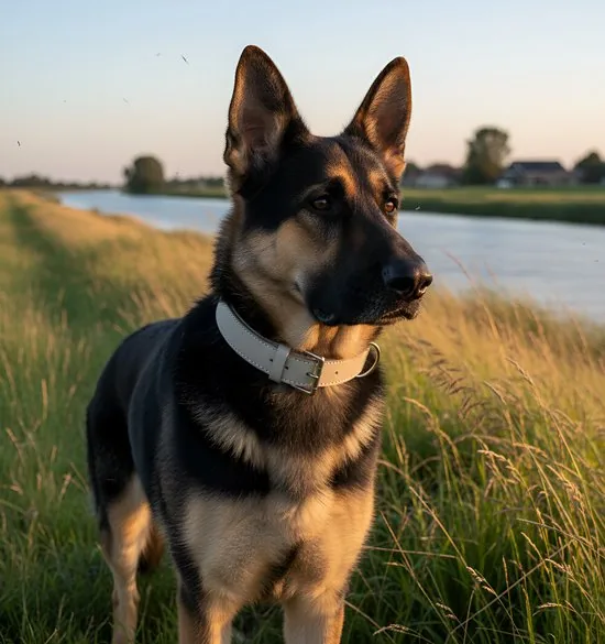 Brute Strength - Luxe leren halsband hond - Licht grijs - XL - (56 - 63) x 3,5 cm thumbnail 11