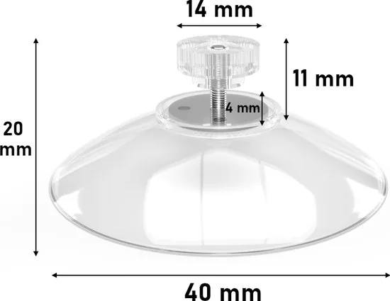 Brute Strength - 15 x Zuignap met schroefdraad - 40MM M4x10 - Zuignap met haak alternatief voor raamfolie thumbnail 7
