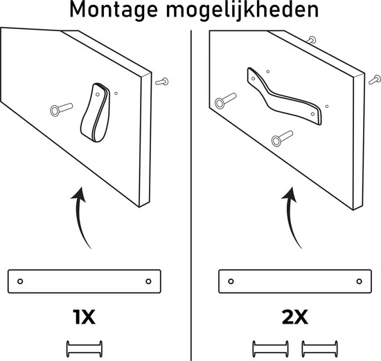 Leren handgrepen - Bruin - 4 stuks - 16,5 x 2,5 cm - incl. 3 kleuren schroeven - Handgrepen leer - Leren meubelgreep thumbnail 9