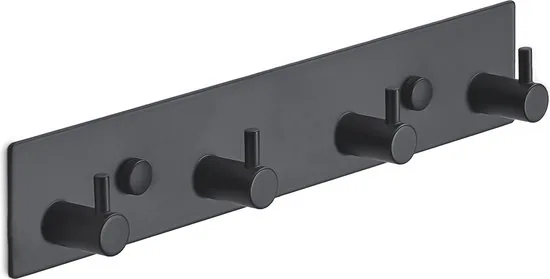 Brute Strength - RVS Kapstok - 4 haken - 25 cm - Mat Zwart - Wandkapstok - Kapstok hangend industrieel - Afbeelding 1