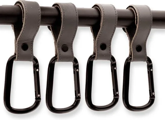 Brute Strength - Multifunctionele klittenband haak - Grijs - 2 stuks - Tassenhaak - Stroller straps - Buggy haak thumbnail 4