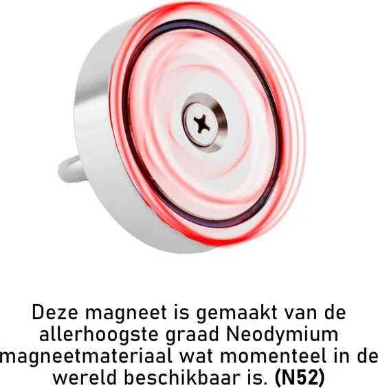 Vismagneet - 600 kg trekkracht - Magneetvissen - Incl. Handschoenen - Prikstok adapter - Schroefdraadborgmiddel (10 ml) - Magneet vissen magneet thumbnail 11