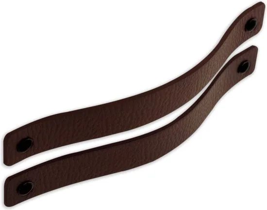 Leren handgrepen - Kastanje Bruin - 12 stuks - 20 x 2,5 cm - incl. 3 kleuren schroeven - Handgrepen leer - Leren meubelgreep thumbnail 9