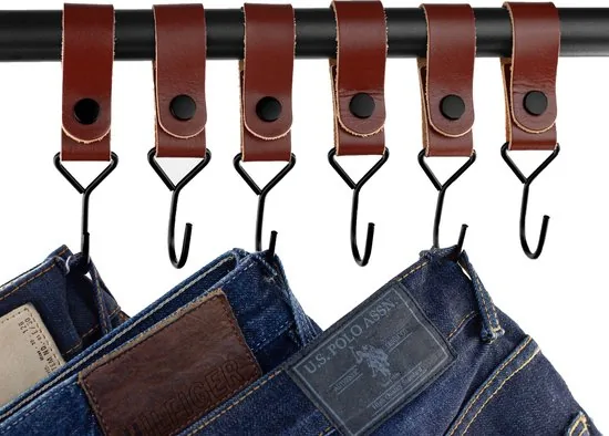 Brute Strength - Multifunctionele Haak Met Lederen Lus - Cognac - 6 stuks - Kapstokhaak - Kampeerhaak - Leer thumbnail 11