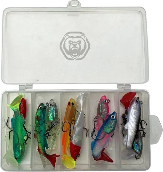Brute Strength - Kunst Aas Set - 10 stuks -Roofvissen Pluggen Met Haak Set Voor Snoek/Baars Roofvis 2 kunstaas - Shads thumbnail 5