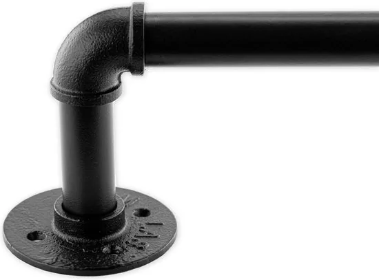 Brute Strength - Steigerbuis Kapstok - Wandkapstok - Kapstokhaak - Handdoekhaak - incl. 12 leren bandjes met S-haken - 105 cm - zwart thumbnail 4