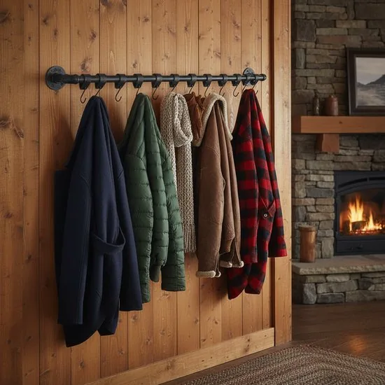 Brute Strength - Steigerbuis Kapstok - Wandkapstok - Kapstokhaak - Handdoekhaak - incl. 12 leren bandjes met S-haken - 105 cm - zwart thumbnail 7