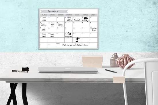 Brute Strength - Magnetisch Weekplanner whiteboard (2) - 53 x 34 cm - Planbord - Familieplanner - Gezinsplanner - To Do Planner thumbnail 3