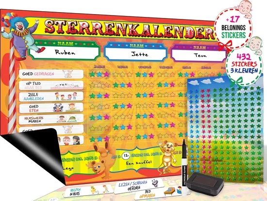 Brute Strength - Magnetisch Beloningssysteem (66) - A3 - Beloningskalender - Planborden - Weekplanner kind - Zindelijkheidstraining - Afbeelding 1