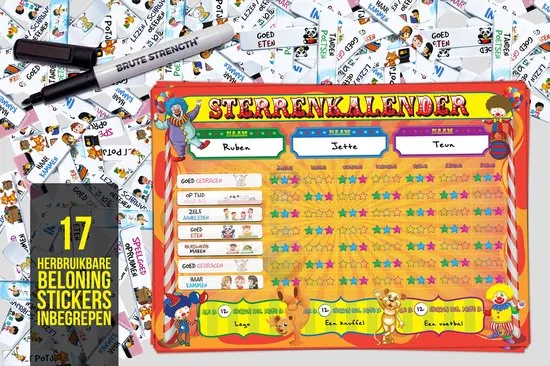 Brute Strength - Magnetisch Beloningssysteem (66) - A3 - Beloningskalender - Planborden - Weekplanner kind - Zindelijkheidstraining thumbnail 2