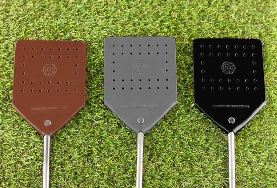 Brute Strength - Leren vliegenmepper - Grijs - 2 stuks - Vliegenvanger - Vliegenmeppers - Leer thumbnail 6