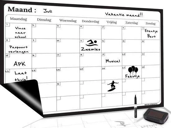 Brute Strength - Magnetisch Weekplanner whiteboard (1) - 91 x 67 cm - Planbord - Familieplanner - Gezinsplanner - To Do Planner thumbnail 2