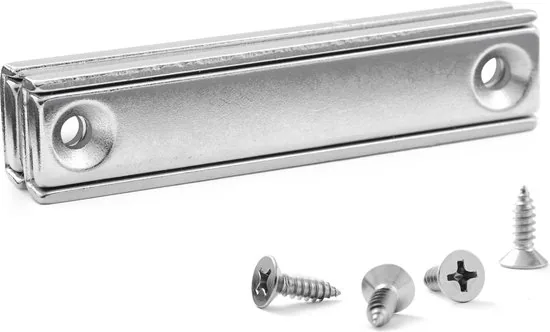 Brute Strength - Super sterk magnetisch ophangsysteem voor gereedschap, sleutels en messen - 60 x 13.5 x 5 mm - 2 stuks - Messenstrip - Magneetstrip - Afbeelding 1