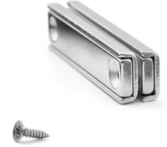 Brute Strength - Super sterk magnetisch ophangsysteem voor gereedschap, sleutels en messen - 60 x 13.5 x 5 mm - 2 stuks - Messenstrip - Magneetstrip thumbnail 3