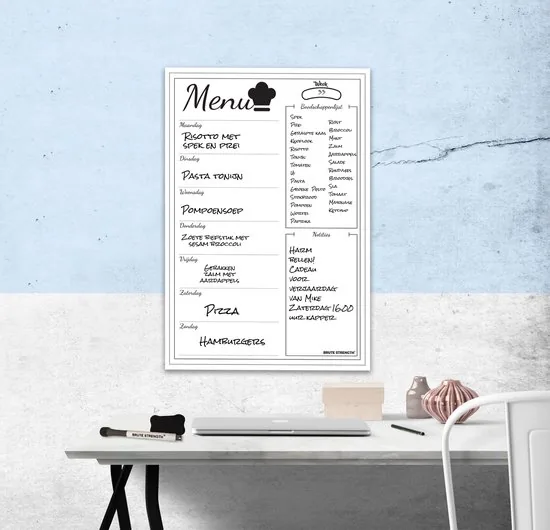 Brute Strength - Magnetisch Weekplanner whiteboard (15) - 53 x 34 cm - Planbord - Familieplanner - Gezinsplanner - To Do Planner thumbnail 5