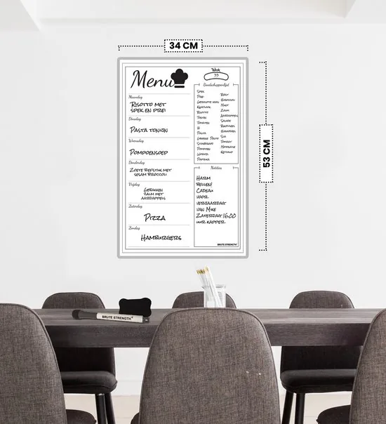 Brute Strength - Magnetisch Weekplanner whiteboard (15) - 53 x 34 cm - Planbord - Familieplanner - Gezinsplanner - To Do Planner thumbnail 6