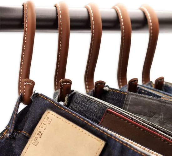 Brute Strength - Leren S-haken - Cognac - 12 stuks - Kledinghaak - Leer thumbnail 5