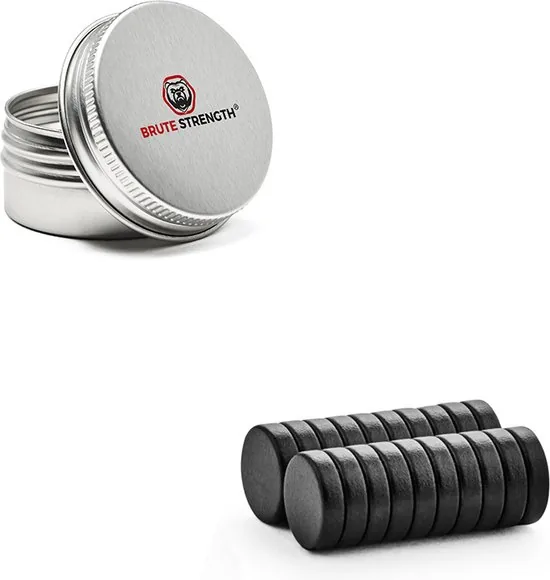 Brute Strength - Super sterke magneten - Rond - 8 x 2 mm - 20 Stuks - Zwarte magneten - Neodymium magneet sterk thumbnail 4