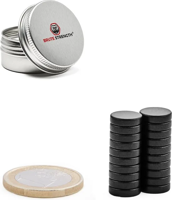Brute Strength - Super sterke magneten - Rond - 8 x 2 mm - 20 Stuks - Zwarte magneten - Neodymium magneet sterk thumbnail 5