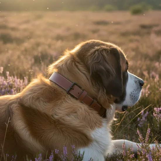 Brute Strength - Luxe leren halsband hond - Bruin met zwarte stiksels - XXL - (66 - 73) x 3,5 cm thumbnail 8