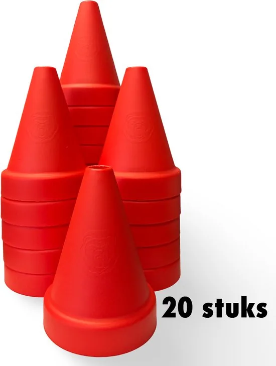 Mini Pionnen set - 11,3 cm - 20 stuks - Stevig en hard kunststof - Rood/Oranje - Hondentraining - Kinderen Spel & Onderwijs thumbnail 1