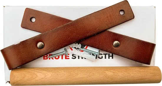 Leren Toiletrolhouder - Cognac - 2 stuks - 100% Volnerfleer Toiletrolhouders - WC rolhouder hangend thumbnail 3