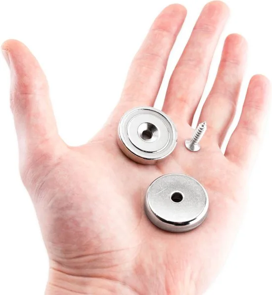 Brute Strength - Super sterk magnetisch ophangsysteem voor gereedschap, sleutels en messen - 32 mm - Neodymium magneet sterk - 10 stuks - Messenstrip - Magneetstrip thumbnail 2