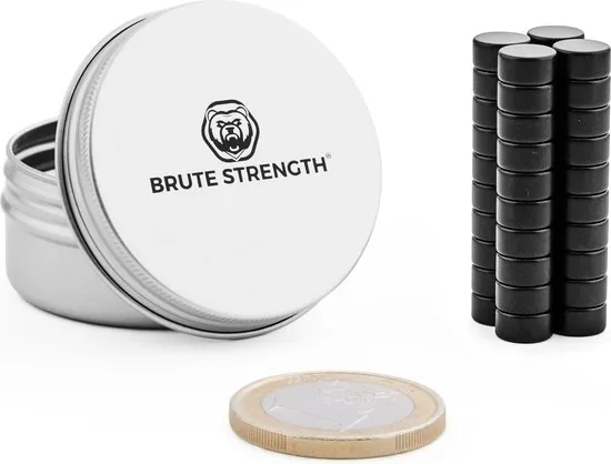 Brute Strength - Super sterke magneten - Rond - 10 x 5 mm - 40 Stuks - Zwarte magneten - Neodymium magneet sterk thumbnail 2