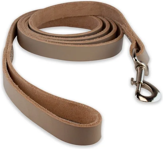 Leren hondenriem - 140cm - grijze riem - hondenriem met stiksels grijs - 100% volnerfleer thumbnail 4