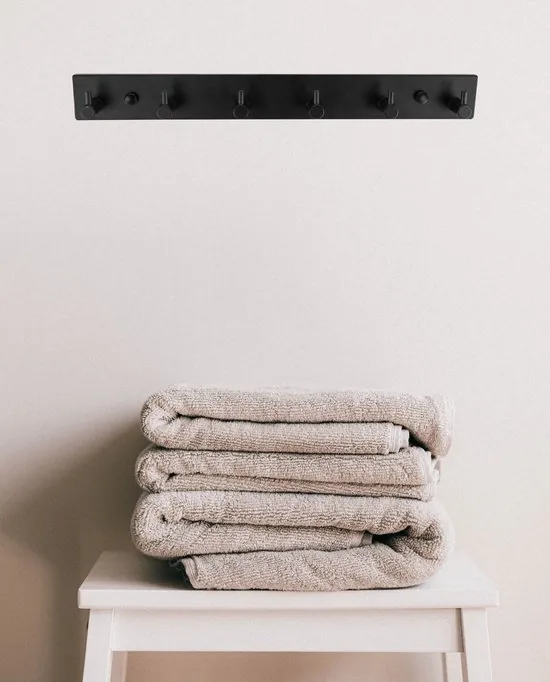 Brute Strength - RVS Kapstok - 6 haken - 39 cm - Mat Zwart - Wandkapstok - Hangende Design Muurkapstok thumbnail 3