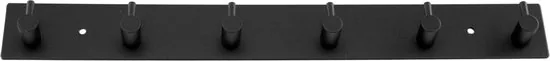 Brute Strength - RVS Kapstok - 6 haken - 39 cm - Mat Zwart - Wandkapstok - Hangende Design Muurkapstok thumbnail 9