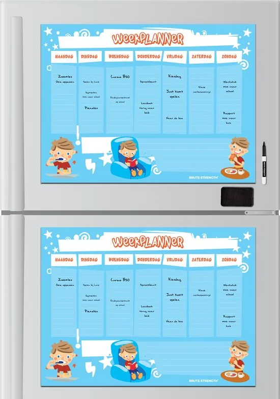 Brute Strength - Magnetisch Weekplanner whiteboard (10) - A3 - Planbord - Dagplanner kind - To Do Planner kinderen thumbnail 2