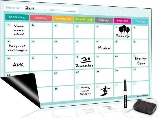 Brute Strength - Magnetisch Weekplanner whiteboard (5) - 91 x 67 cm - Planbord - Familieplanner - Gezinsplanner - To Do Planner thumbnail 2